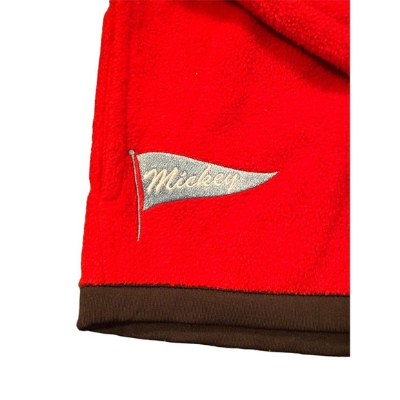 Disney Mickey Mouse Women’s Fleece Pullover Red 1/4 Zip Jacket Sz Med - Picture 4 of 6
